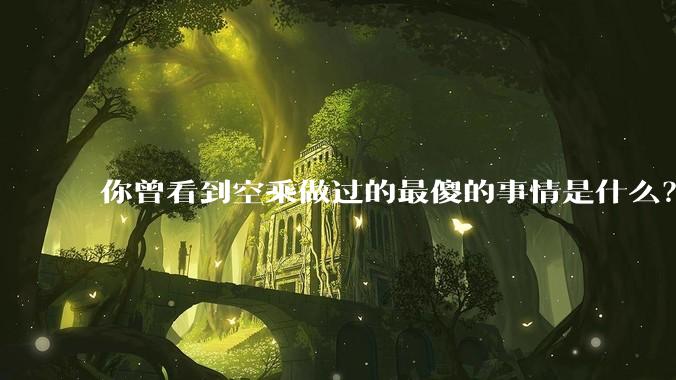 你曾看到空乘做过的最傻的事情是什么？