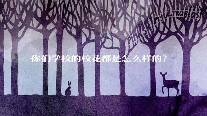你们学校的校花都是怎么样的？